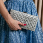 Tσάντα στρας και πέτρα clutch gold