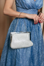 Tσάντα φάκελος στρας clutch silver - Image 3