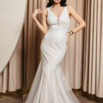 Νυφικό με τριασδιάστατο γκλίτερ και κεντημένες πέτρες-χάντρες