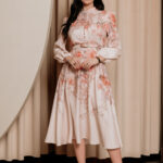 Φόρεμα maxi floral εκρού