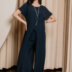 Σετ μπλούζα-παντελόνι με αλυσίδα μπλε