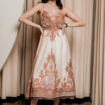 Φόρεμα maxi εκρού κρουαζέ