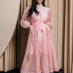 Φόρεμα maxi με στρας baby pink