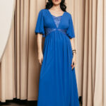 Φόρεμα maxi μπλε με στρας