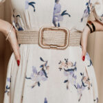 Ζώνη χρυσή πλεκτή με χρυσή τετράγωνη τόκα