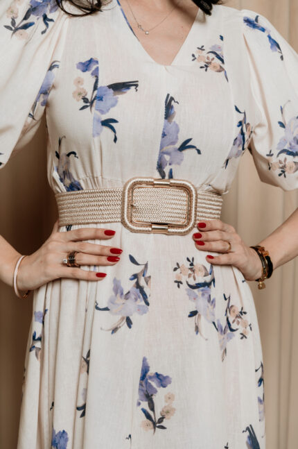 Ζώνη χρυσή πλεκτή με χρυσή τετράγωνη τόκα