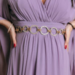 Ζώνη αλυσίδα χρυσή στρας με στρόγγυλο μοτίβο