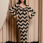 Φόρεμα maxi πλεκτό θαλάσσης beachwear μαύρο-μπεζ