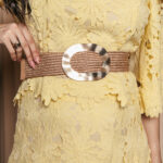 Ζώνη χρυσή πλεκτή με bronze οβάλ τόκα