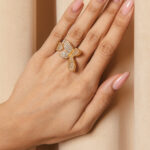 Δαχτυλίδι πεταλούδα με στρας χρυσό