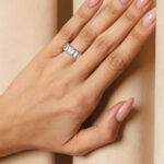 Δαχτυλίδι με παραλληλόγραμμους κρυστάλλους ασημί