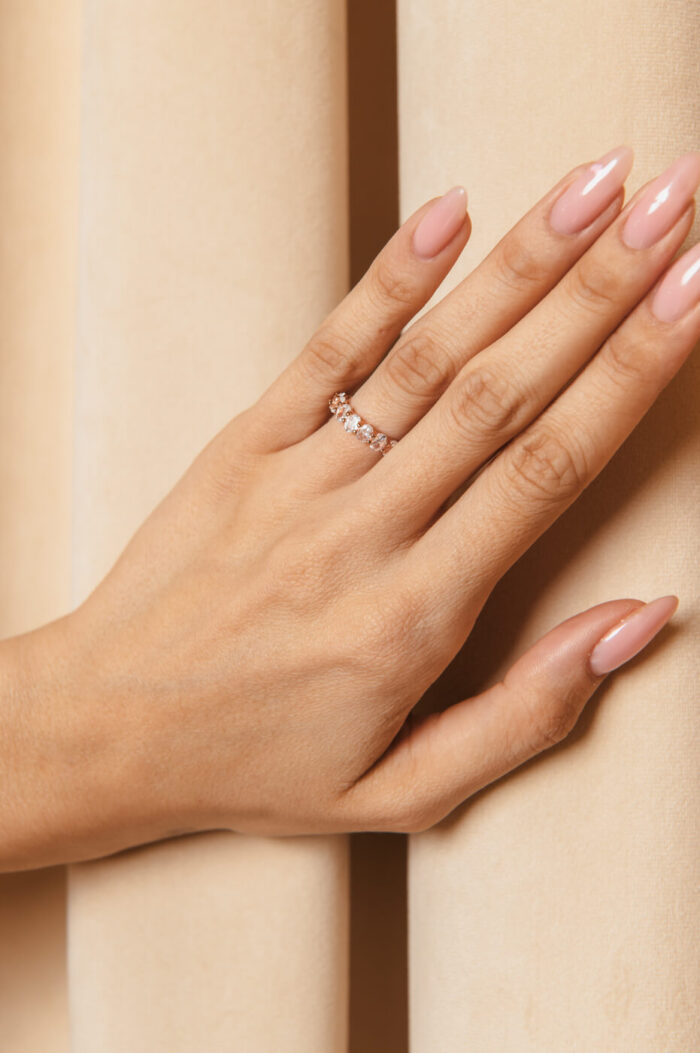 Δαχτυλίδι με κρυστάλλους rose gold
