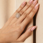 Δαχτυλίδι στρογγυλό-θόλος με στρας χρυσό