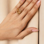 Δαχτυλίδι πλεξούδα με στρας χρυσό