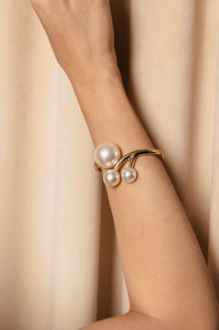 Βραχιόλι με τρεις πέρλες χρυσό