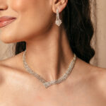 Σετ κολιέ – σκουλαρίκια με στρας χρυσό