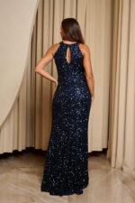 Φόρεμα maxi με παγιέτες midnight blue - Image 4