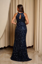 Φόρεμα maxi με παγιέτες midnight blue - Image 5