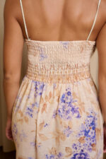Φόρεμα maxi με μωβ floral print μπεζ - Image 11