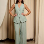 Σετ γιλέκο-παντελόνι λαδί