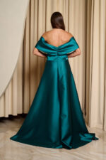 Φόρεμα maxi off shoulder με διακοσμητικές πέτρες κυπαρρισί - Image 6