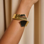 Βραχιόλι με κυρτά ακανόνιστα σχήματα χρυσό