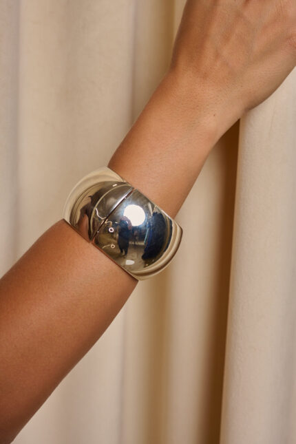 Βραχιόλι cuff κυρτό ασημί