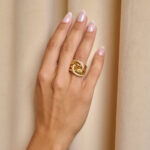 Δαχτυλίδι πλεξούδα με στρας χρυσό