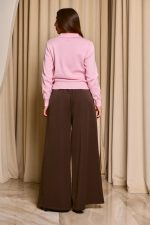 Μπλούζα πλεκτή baby pink με πέτρες στον γιακά