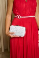 Tσάντα clutch με στρας silver - Image 2