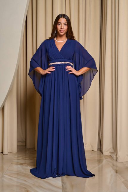 Φόρεμα maxi κρουαζέ midnight blue