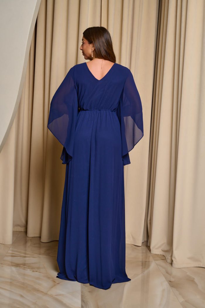 Φόρεμα maxi κρουαζέ midnight blue