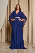 Φόρεμα maxi κρουαζέ midnight blue