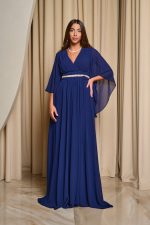 Φόρεμα maxi κρουαζέ midnight blue