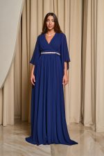 Φόρεμα maxi κρουαζέ midnight blue