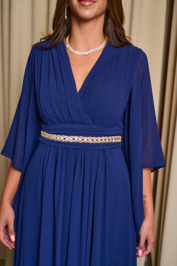 Φόρεμα maxi κρουαζέ midnight blue