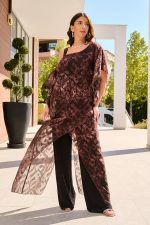 Ολόσωμη φόρμα λαχούρ one shoulder με ασύμμετρα βολάν bronze