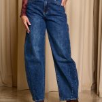 Παντελόνι τζιν σκούρο μπλε balloon