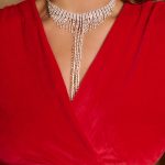 Κολιέ τσόκερ με στρας και κρεμαστή βροχή χρυσό