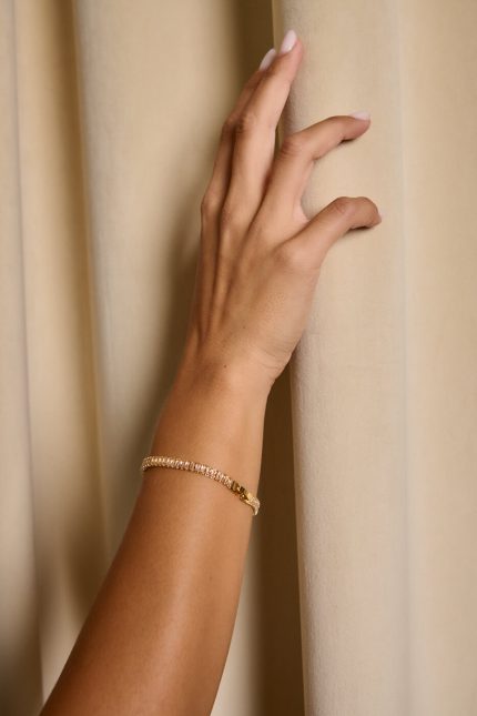 Βραχιόλι tennis με κρυστάλλους χρυσό