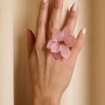 Δαχτυλίδι με ροζ λουλούδι χρυσό