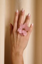 Δαχτυλίδι με ροζ λουλούδι χρυσό - Image 2