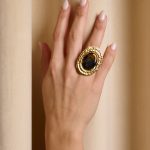 Δαχτυλίδι οβάλ πέτρα χρυσό