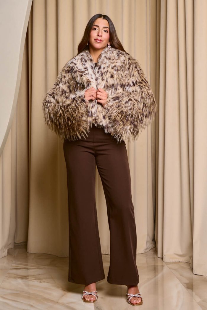 Γούνα κοντή με animal print