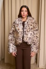 Γούνα κοντή με animal print