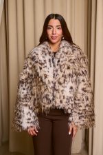 Γούνα κοντή με animal print