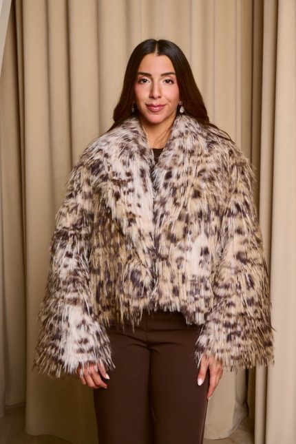 Γούνα κοντή με animal print