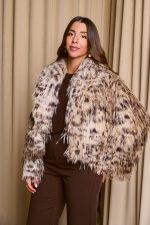 Γούνα κοντή με animal print