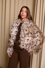 Γούνα κοντή με animal print
