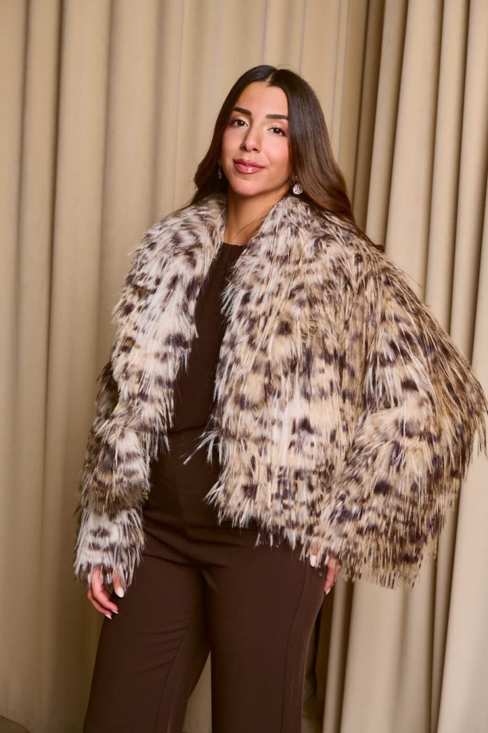 Γούνα κοντή με animal print